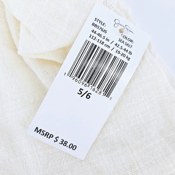 Jessica Simpson Girls Cream Cotton Ruffle Sleeve Top Blouse size 5/6 NWT - Picture 5 of 9